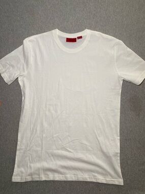 Men’s Hugo Boss White Cotton T-Shirt Sz L Short Sleeve Crew Neck